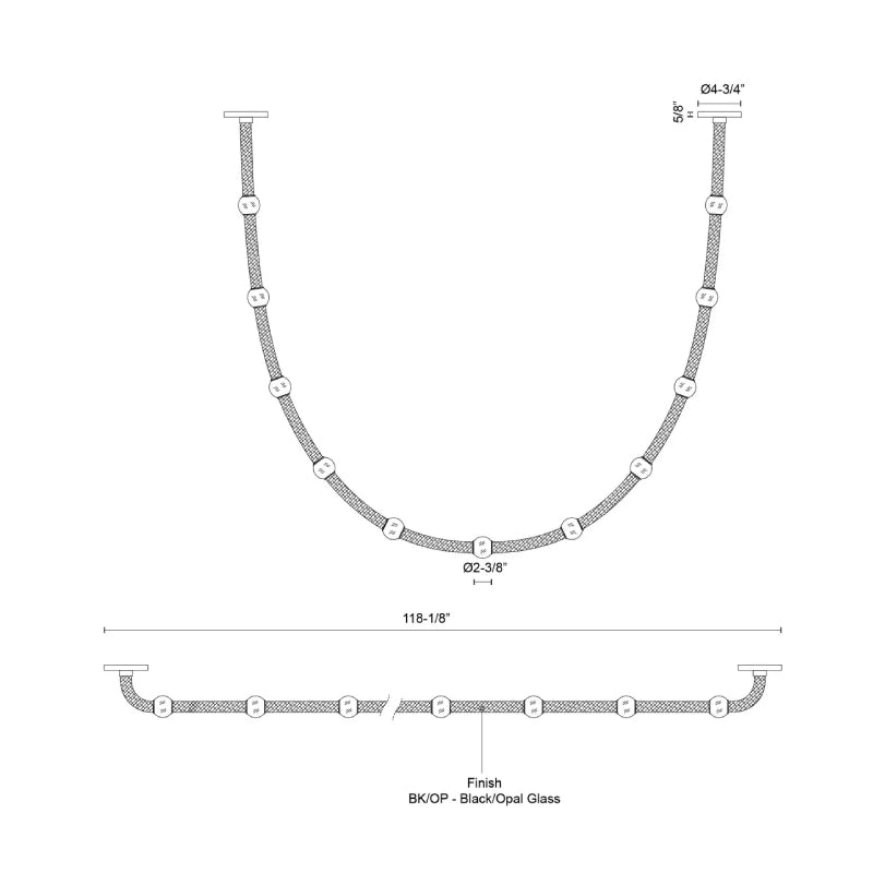 Kuzco PD39310 Corda 118" LED Pendant with Remote Driver