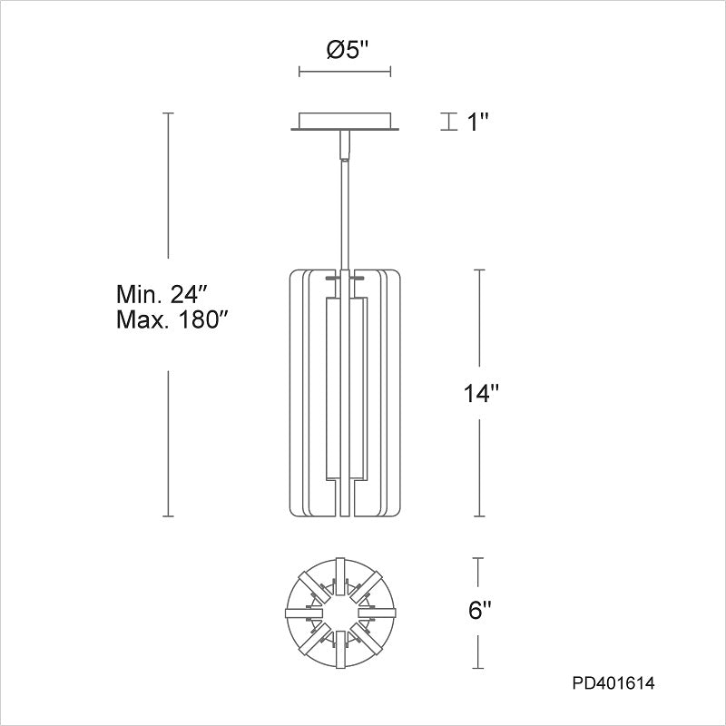 dweLED PD401614 Cartridge 1-lt 6" LED Pendant, 4CCT
