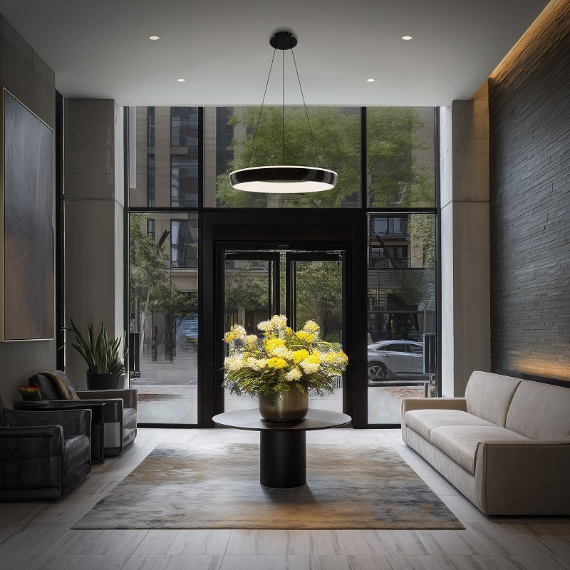 dweLED PD402633 Ringwall 1-lt 33" LED Pendant, 4CCT