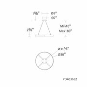 dweLED PD403632 Rounder 1-lt 32" LED Pendant, 4CCT