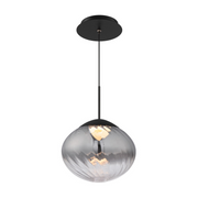 dweLED PD407609 Swayzey 1-lt 10" LED Pendant, 4CCT - Black/Smoke Glass			