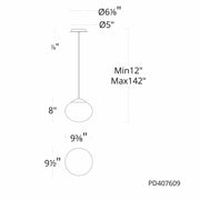dweLED PD407609 Swayzey 1-lt 10" LED Pendant, 4CCT