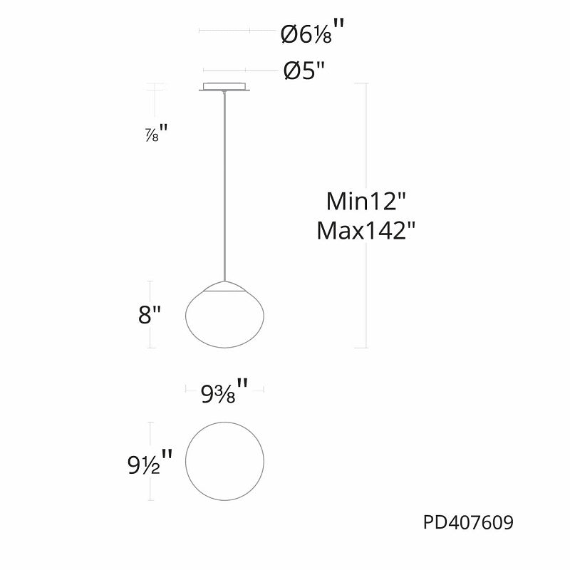 dweLED PD407609 Swayzey 1-lt 10" LED Pendant, 4CCT