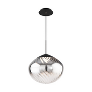 dweLED PD407614 Swayzey 1-lt 14" LED Pendant, 4CCT - Black/Smoke Glass