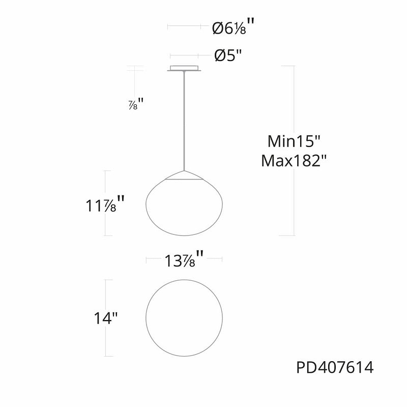 dweLED PD407614 Swayzey 1-lt 14" LED Pendant, 4CCT