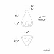 dweLED PD411630 Swathe 1-lt 28" LED Pendant, 4CCT