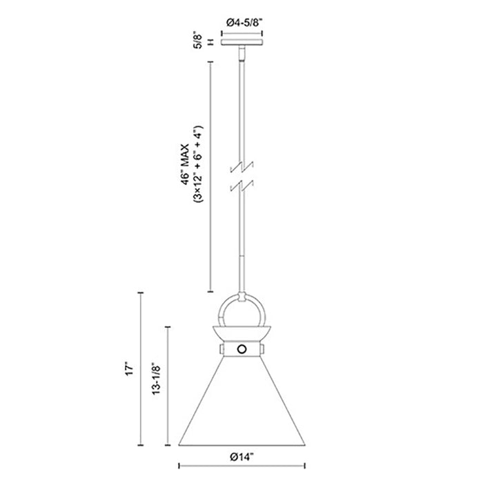 Alora Mood PD412014 Emerson 1-lt 14" Pendant