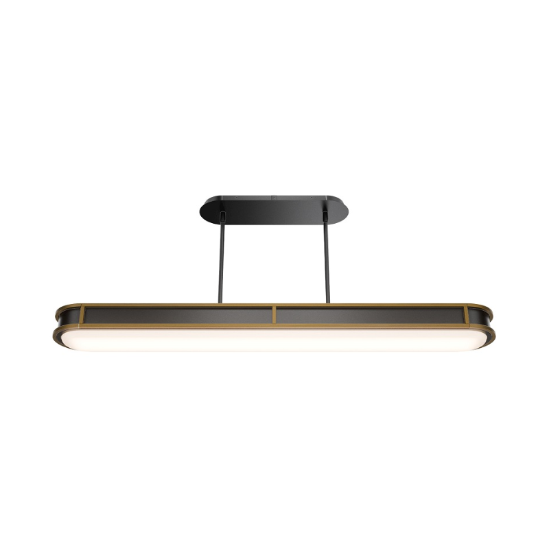 dweLED PD414648 Longboard 1-lt 48" LED Linear Pendant - Black/Aged Brass