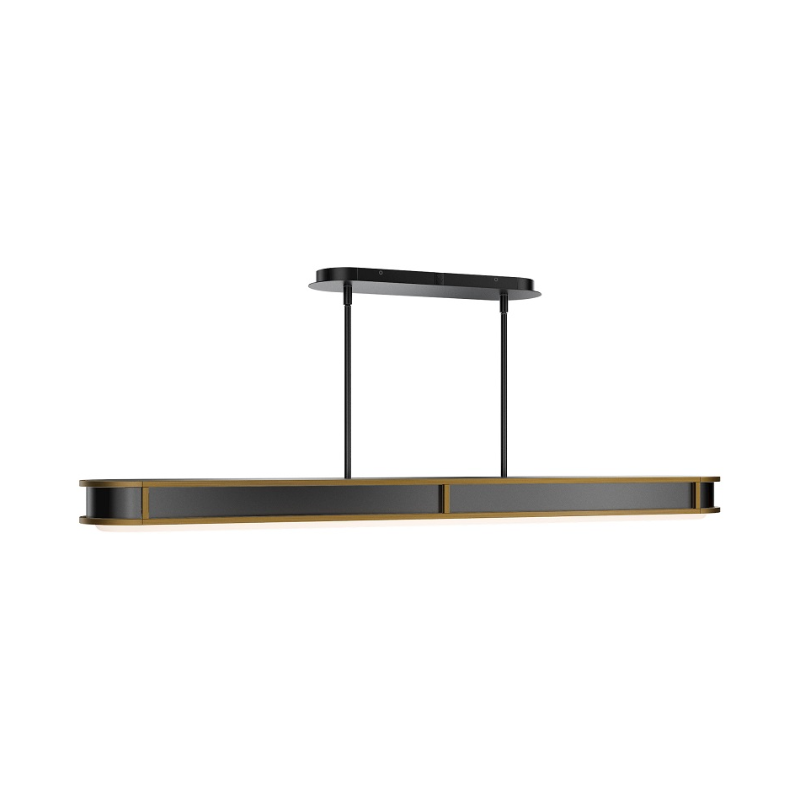 dweLED PD414648 Longboard 1-lt 48" LED Linear Pendant - Black/Aged Brass