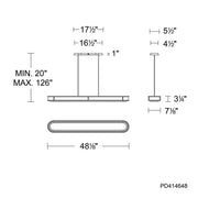 dweLED PD414648 Longboard 1-lt 48" LED Linear Pendant