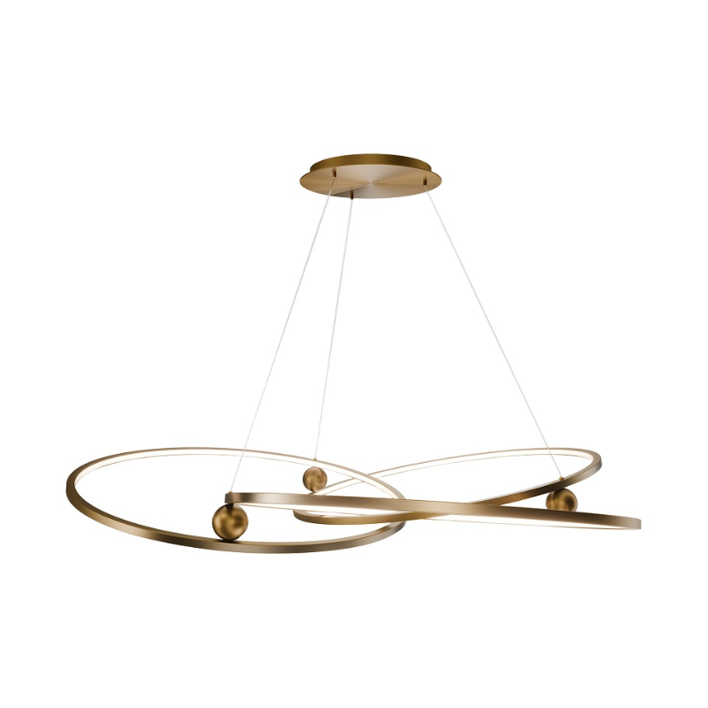 dweLED PD415660 Sidewinder 3-lt 60" LED Chandelier - Aged Brass
