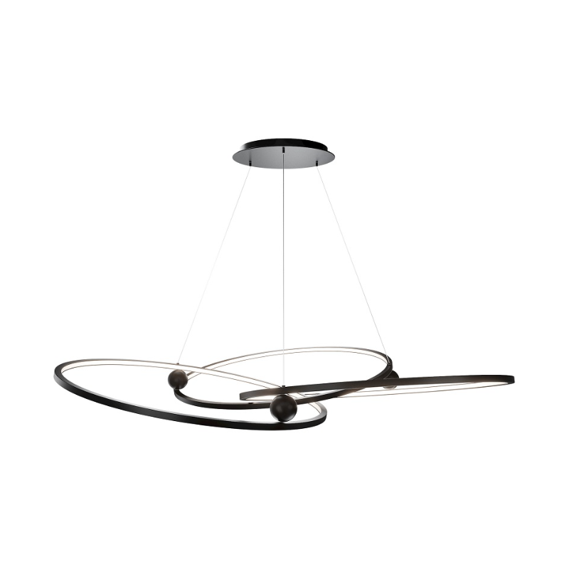 dweLED PD415660 Sidewinder 3-lt 60" LED Chandelier - Black