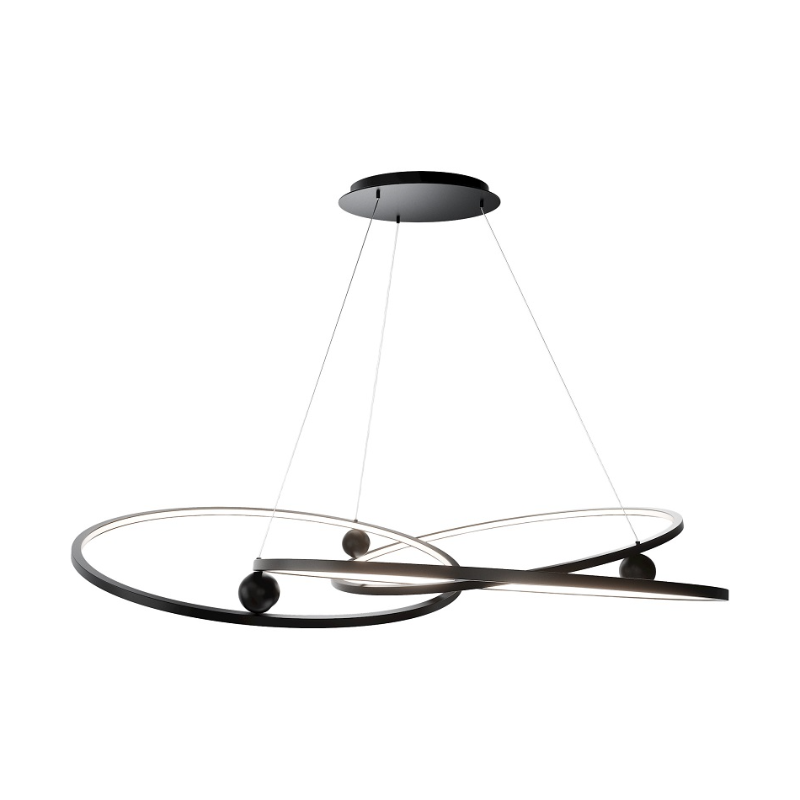 dweLED PD415660 Sidewinder 3-lt 60" LED Chandelier - Black