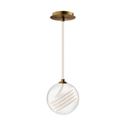 dweLED PD417609 Roper 1-lt 9" LED Pendant, 4CCT - Aged Brass