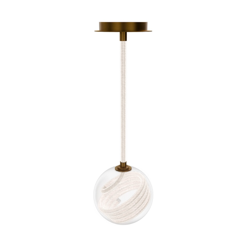 dweLED PD417609 Roper 1-lt 9" LED Pendant, 4CCT - Aged Brass