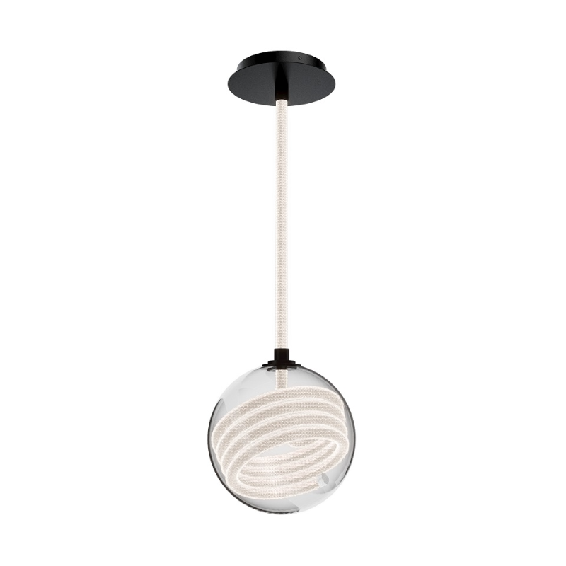dweLED PD417609 Roper 1-lt 9" LED Pendant, 4CCT - Black