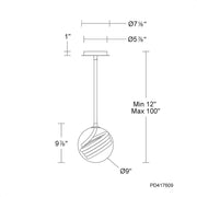 dweLED PD417609 Roper 1-lt 9" LED Pendant, 4CCT