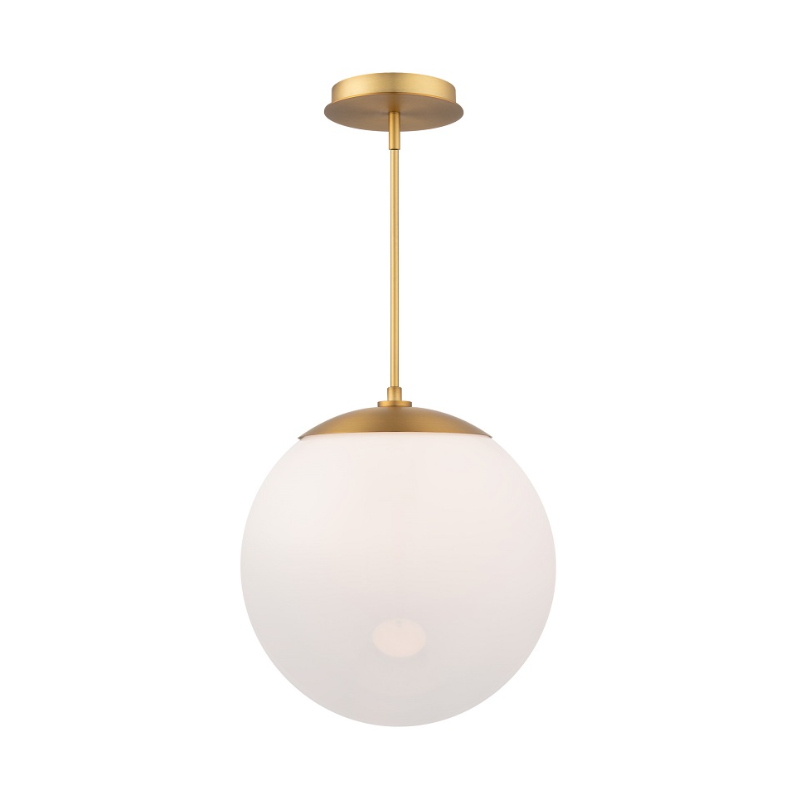 dweLED PD418614 Honeymooner 1-lt 14" LED Pendant - Aged Brass
