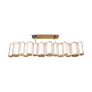 dweLED PD419638 Troop 14-lt 37" LED Linear Pendant, 4CCT - Aged Brass