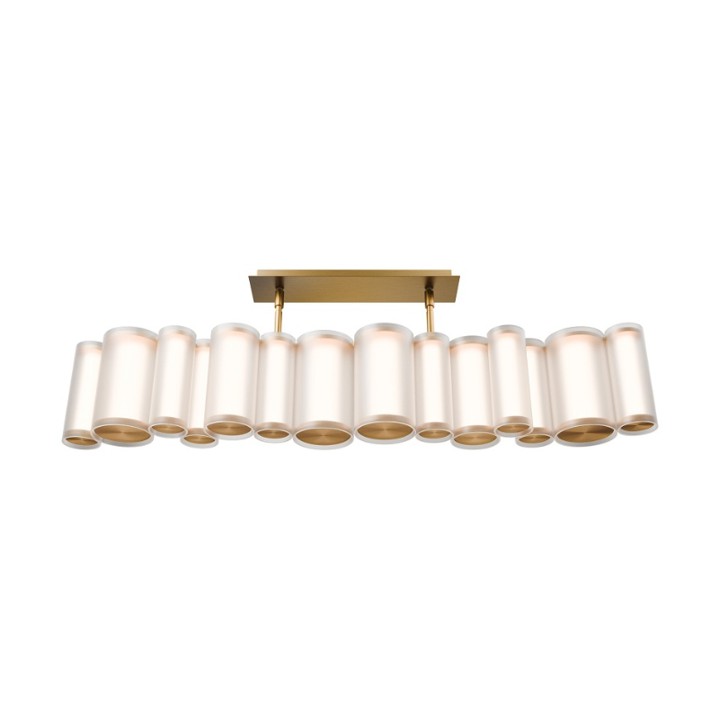 dweLED PD419638 Troop 14-lt 37" LED Linear Pendant, 4CCT - Aged Brass