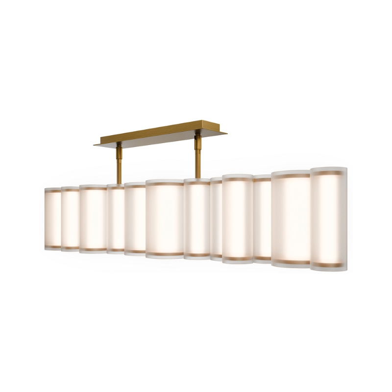 dweLED PD419638 Troop 14-lt 37" LED Linear Pendant, 4CCT - Aged Brass