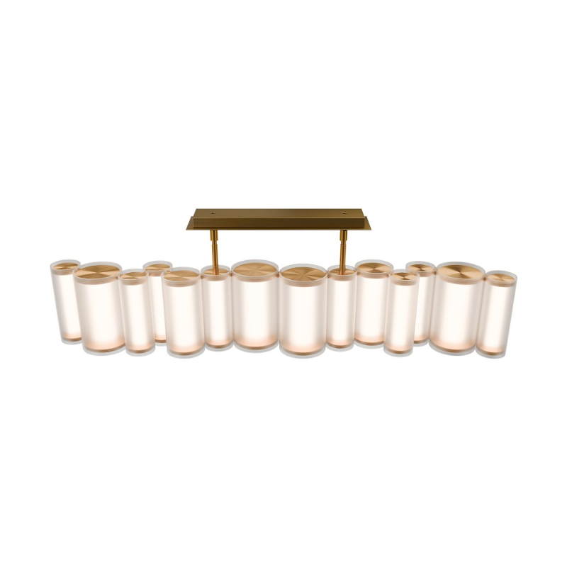 dweLED PD419638 Troop 14-lt 37" LED Linear Pendant, 4CCT - Aged Brass