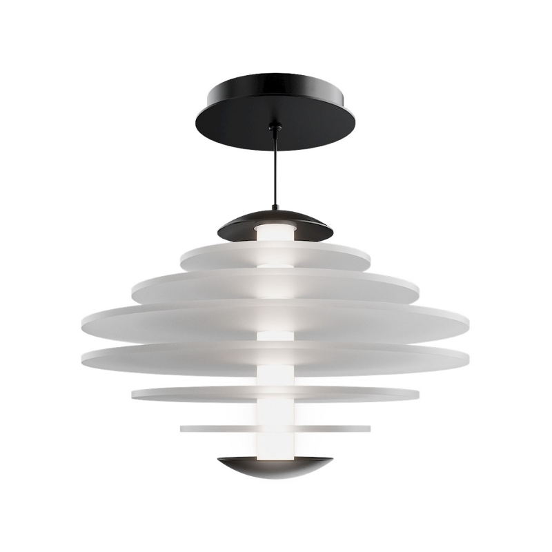 dweLED PD420614 Loopey 1-lt 14" LED Pendant, 4CCT - Black