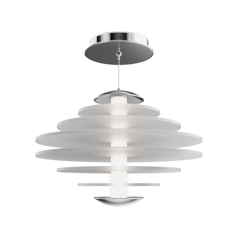 dweLED PD420614 Loopey 1-lt 14" LED Pendant, 4CCT - Chrome