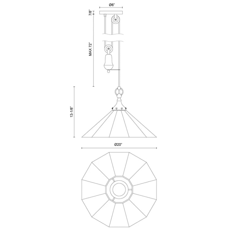 Alora Mood PD447120 Ellen 1-lt 20" Pendant