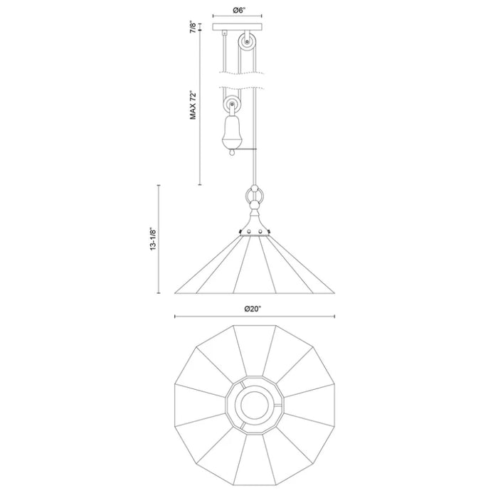 Alora Mood PD447120 Ellen 1-lt 20" Pendant