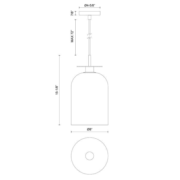 Alora Mood PD515408 Sylvia 1-lt 8" Pendant