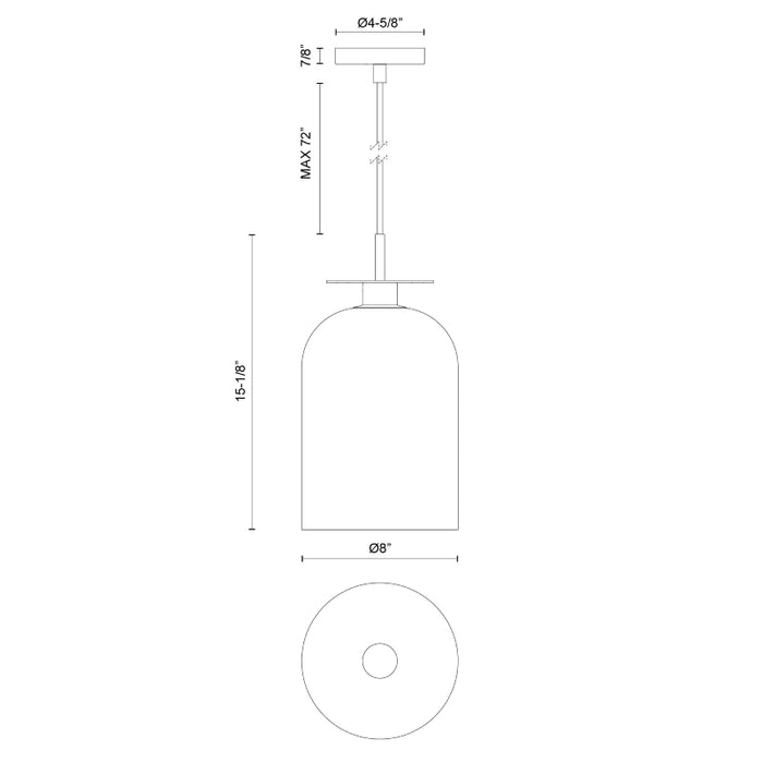 Alora Mood PD515408 Sylvia 1-lt 8" Pendant