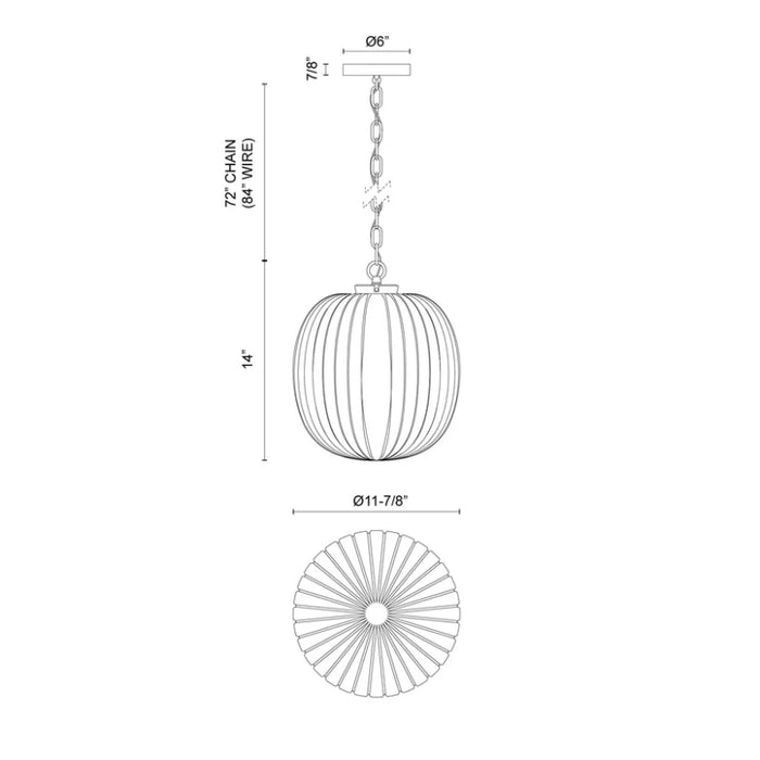 Alora Mood PD579112 Cherise 1-lt 12" Pendant