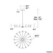 Modern Forms PD606633 Glamis 16-lt 36" LED Pendant