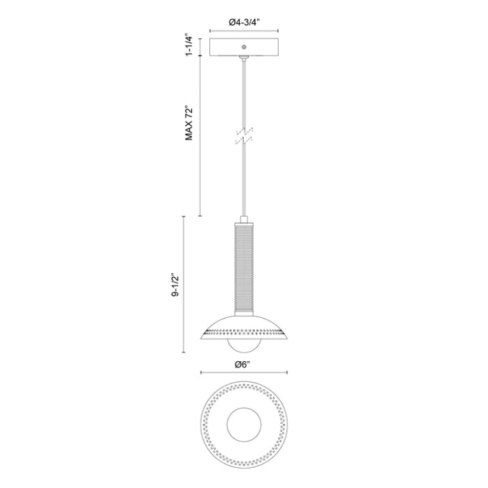 Alora Mood PD616109-UNV Arden 1-lt 6" LED Pendant