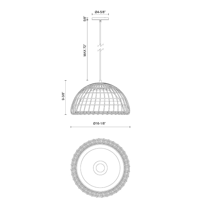 Kuzco PD631416 Bondi 1-lt 16" Pendant