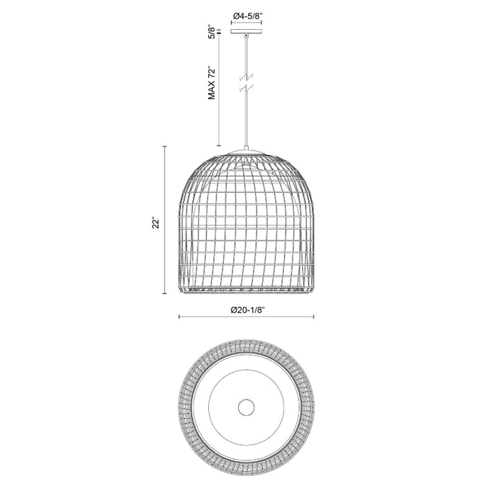 Kuzco PD631920 Bondi 1-lt 20" Pendant