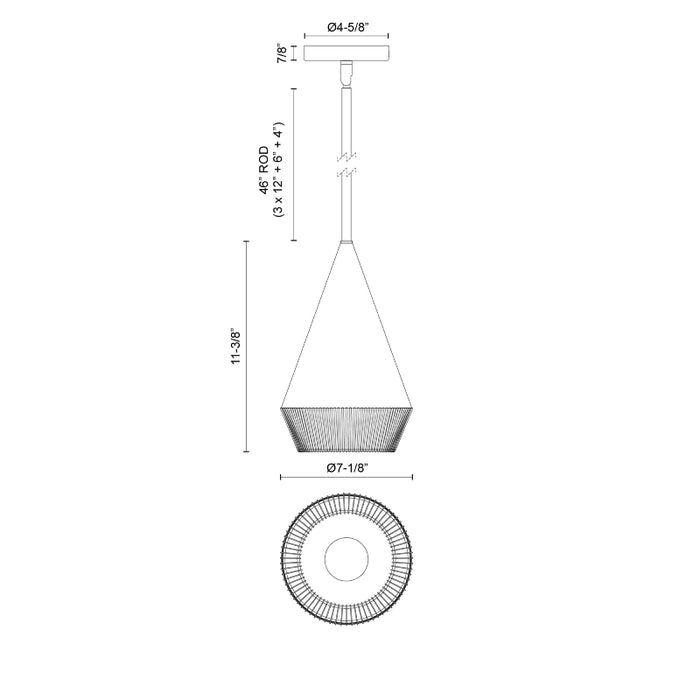 Alora Mood PD633107 Daphne 1-lt 7" Pendant