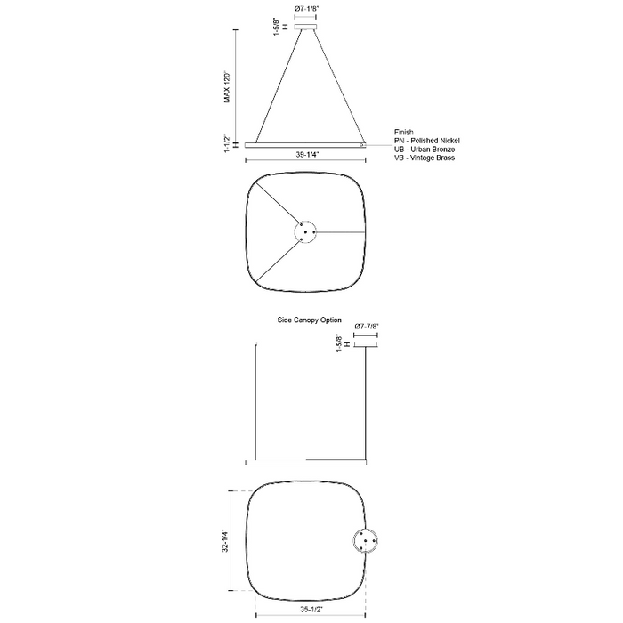 Kuzco PD78040 Yukon 1-lt 39" LED Pendant