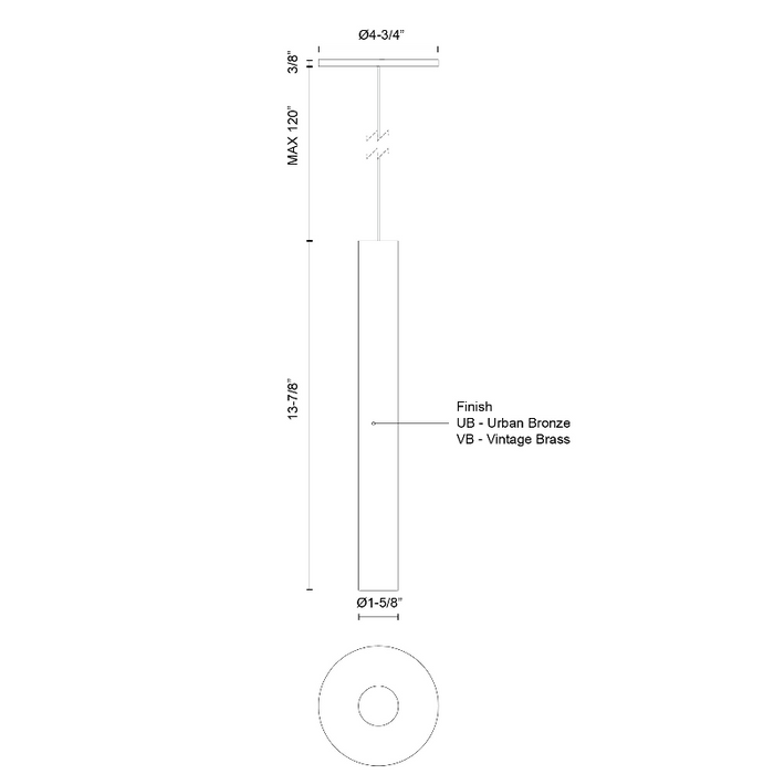 Kuzco PD90414 Mason 1-lt 2" LED Pendant