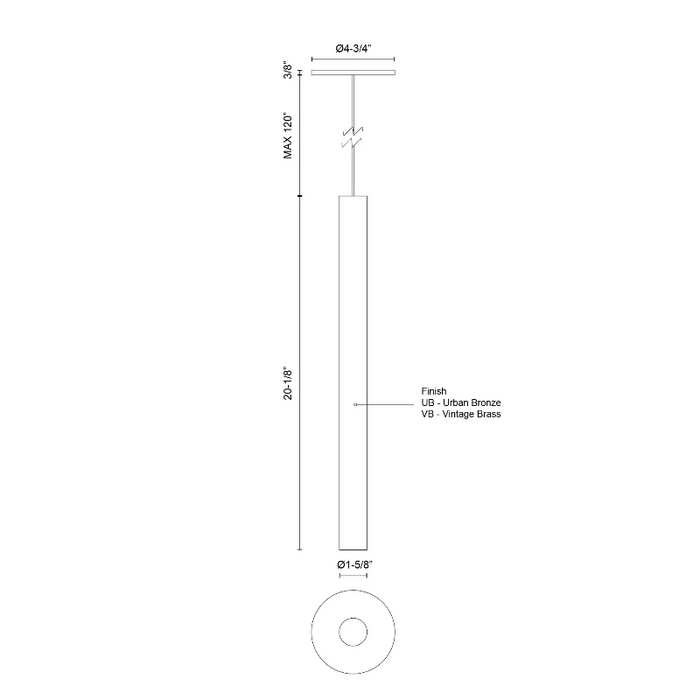 Kuzco PD90420 Mason 1-lt 2" LED Pendant