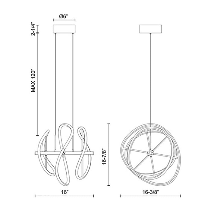 Kuzco PD96416 Collide 16" LED Pendant