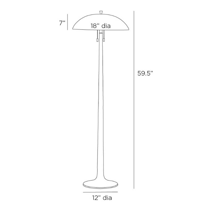 Arteriors PFI14 Fleetwood 2-lt 60" Tall Floor Lamp