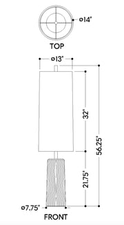Troy PFL1156 Thane 3-lt 56" Tall Floor Lamp