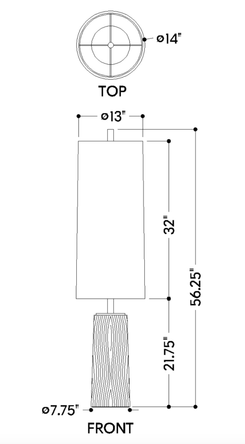 Troy PFL1156 Thane 3-lt 56" Tall Floor Lamp