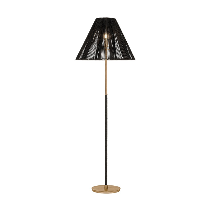 Troy PFL3464 Sonoma 1-lt 64" Tall Floor Lamp - Patina Gold Leaf/Espresso Abaca