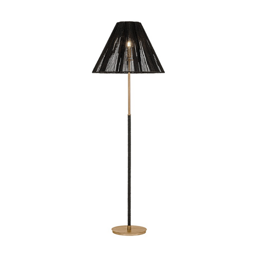 Troy PFL3464 Sonoma 1-lt 64" Tall Floor Lamp - Patina Gold Leaf/Espresso Abaca