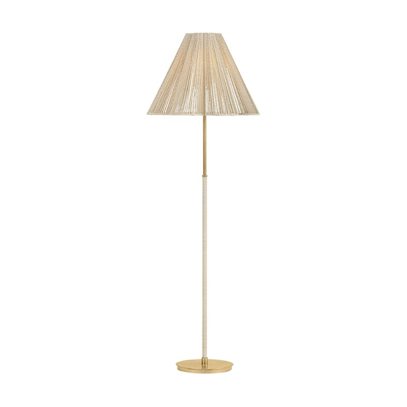 Troy PFL3464 Sonoma 1-lt 64" Tall Floor Lamp - Vintage Gold Leaf/Bleached Abaca