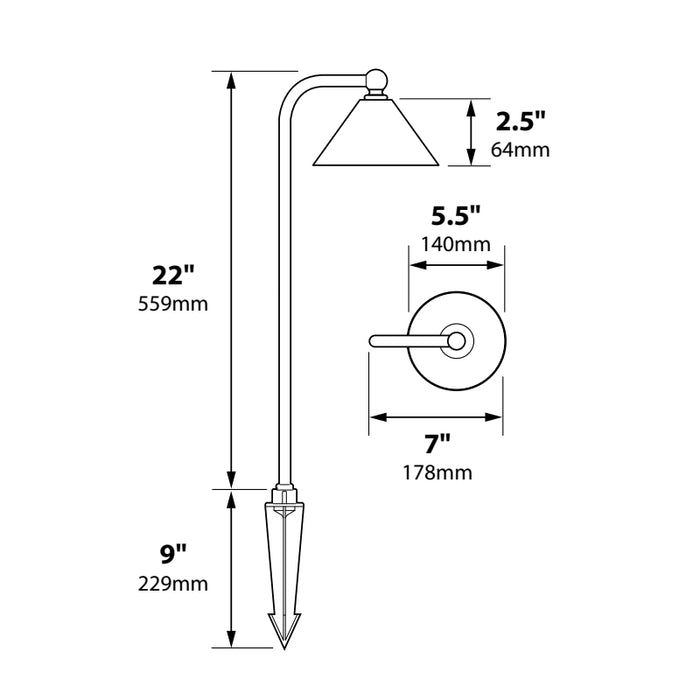 Focus Industries PL19L12 5.5" 3W LED Path Light, 3000K, 12V