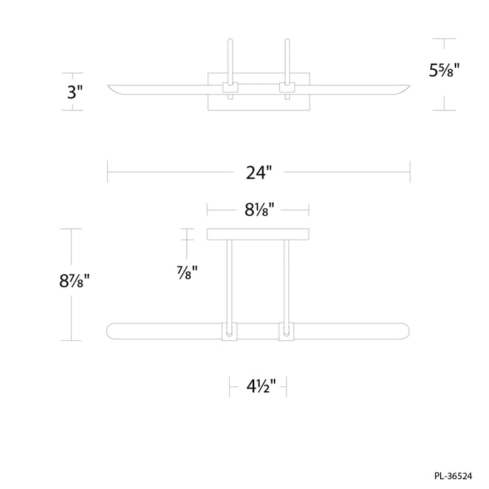 Modern Form PL-36524 Ansel 1-lt 24" LED Picture Light